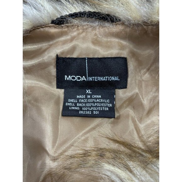 Moda International Womens Faux Fur Sleeveless Open Front Vest Jacket XL - Picture 4 of 4